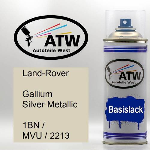Land-Rover, Gallium Silver Metallic, 1BN / MVU / 2213: 400ml Sprühdose, von ATW Autoteile West.